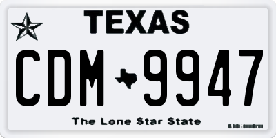 TX license plate CDM9947
