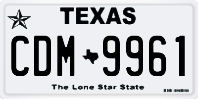 TX license plate CDM9961