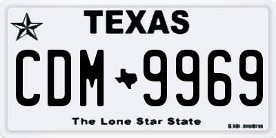 TX license plate CDM9969