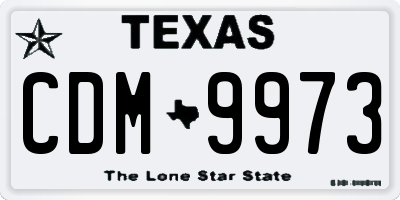TX license plate CDM9973