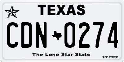 TX license plate CDN0274