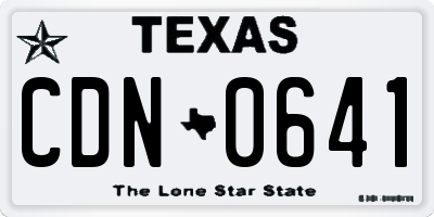 TX license plate CDN0641