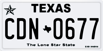 TX license plate CDN0677