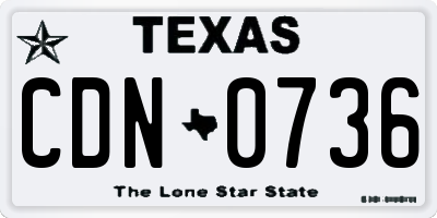 TX license plate CDN0736