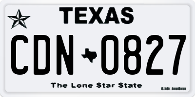 TX license plate CDN0827