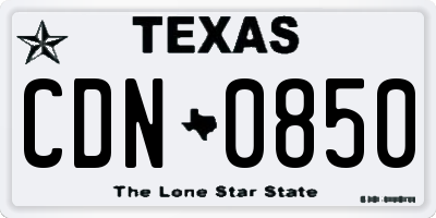 TX license plate CDN0850