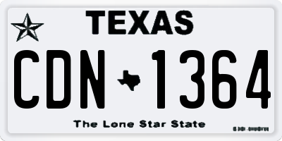 TX license plate CDN1364