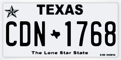 TX license plate CDN1768