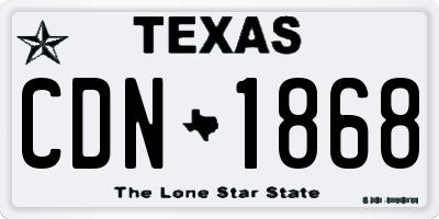 TX license plate CDN1868