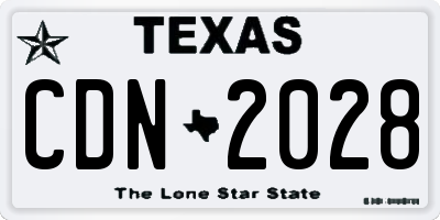 TX license plate CDN2028