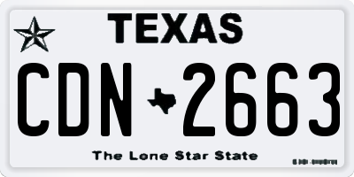 TX license plate CDN2663