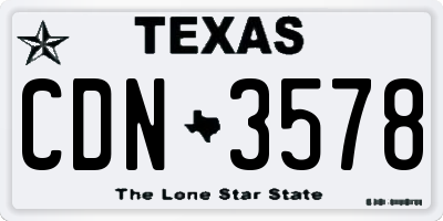 TX license plate CDN3578