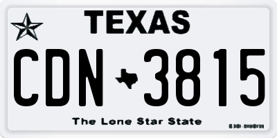 TX license plate CDN3815