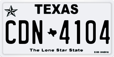 TX license plate CDN4104