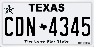 TX license plate CDN4345