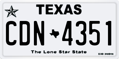 TX license plate CDN4351