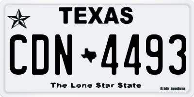 TX license plate CDN4493