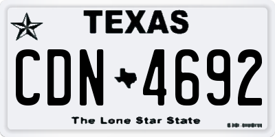 TX license plate CDN4692