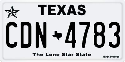 TX license plate CDN4783