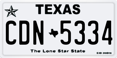 TX license plate CDN5334