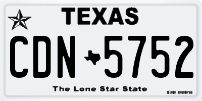 TX license plate CDN5752