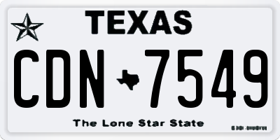TX license plate CDN7549