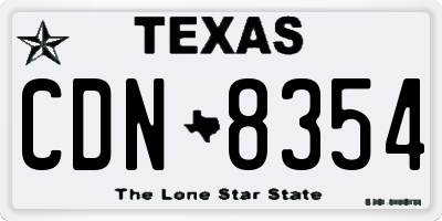 TX license plate CDN8354