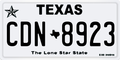 TX license plate CDN8923