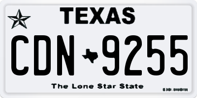 TX license plate CDN9255