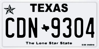 TX license plate CDN9304