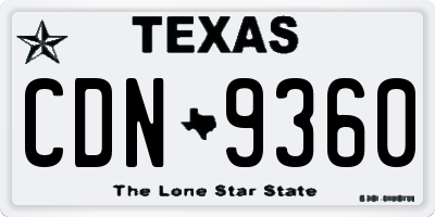 TX license plate CDN9360