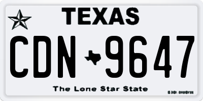 TX license plate CDN9647