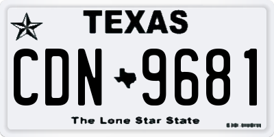 TX license plate CDN9681