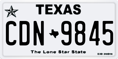 TX license plate CDN9845