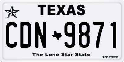 TX license plate CDN9871
