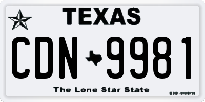 TX license plate CDN9981