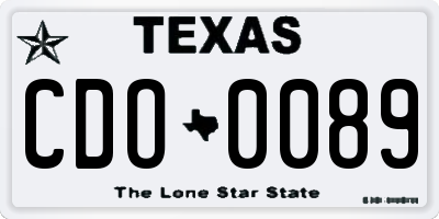 TX license plate CDO0089