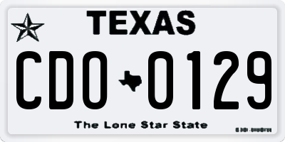 TX license plate CDO0129