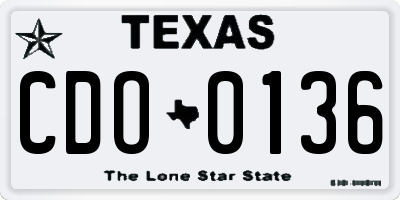 TX license plate CDO0136