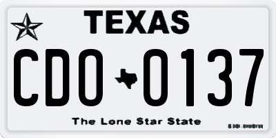 TX license plate CDO0137