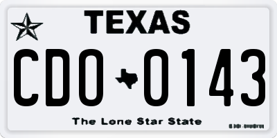 TX license plate CDO0143