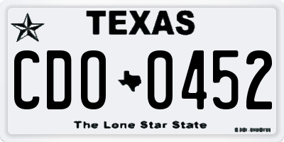 TX license plate CDO0452
