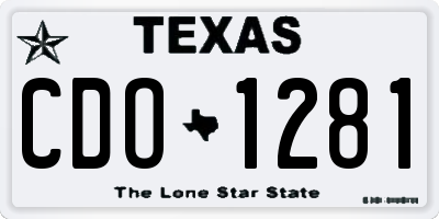 TX license plate CDO1281