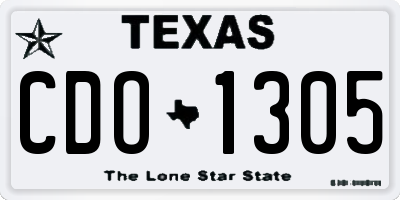 TX license plate CDO1305