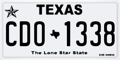 TX license plate CDO1338