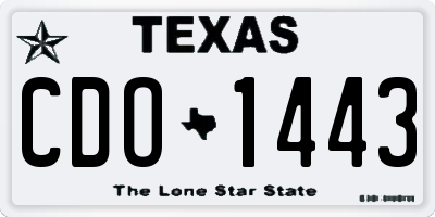 TX license plate CDO1443