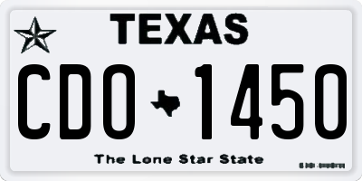 TX license plate CDO1450