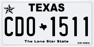 TX license plate CDO1511