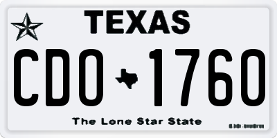 TX license plate CDO1760