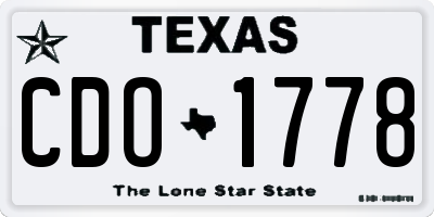 TX license plate CDO1778